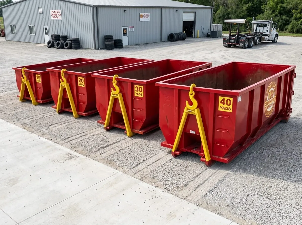 10, 15, 20 and 30 yard roll-off dumpsters available for rent in Pontiac, MI 10, 15, 20 and 30 yard roll-off dumpsters available for rent in Pontiac, MI